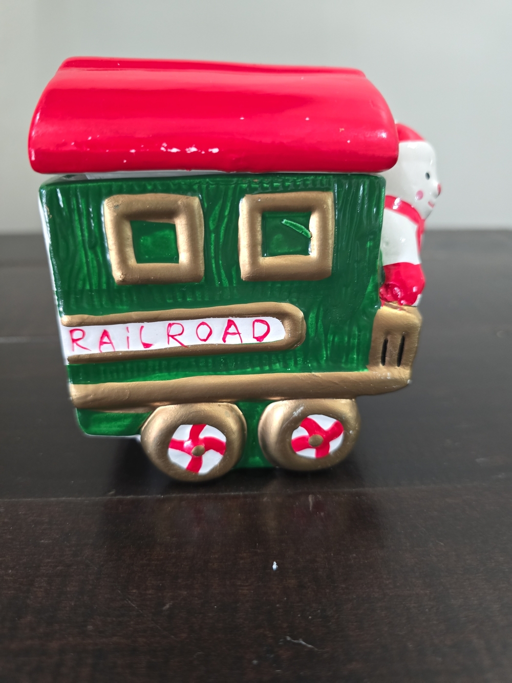 Vintage 1994 Loomco Ceramic Holiday Railroad Toy Car -